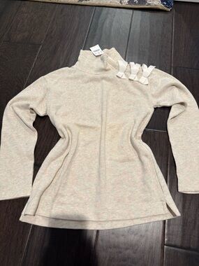 Crewcuts Cream Bow-Accent Pullover Sweatshirt